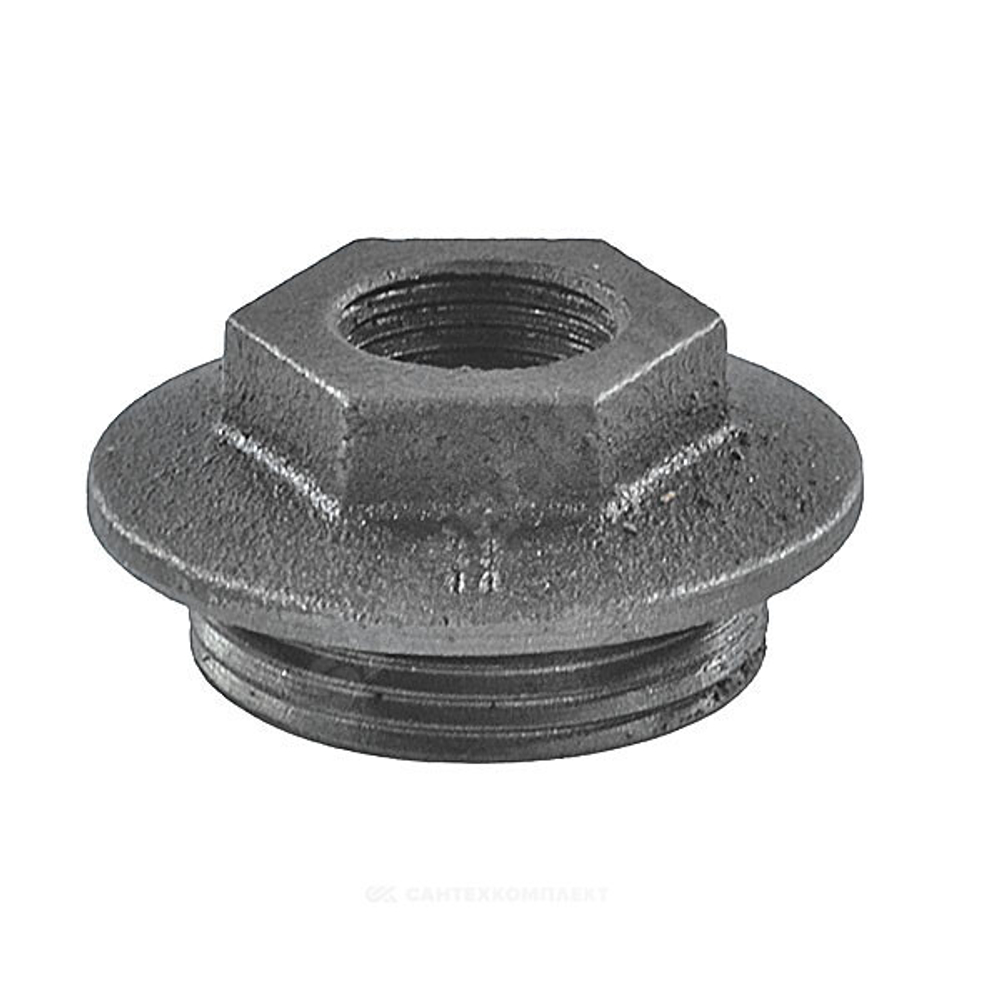 Заглушка (пробка) проходная 1 1/4"x3/4" правая резьба для чугунных радиаторов CRMTCLB