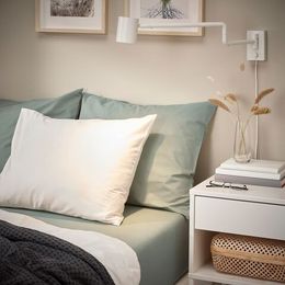Простыня на резинке IKEA DVALA (ДВАЛА), Хаки, 180х200 см