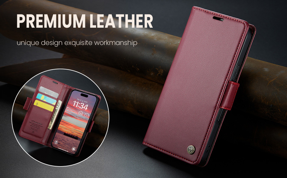 Чехол-книжка CaseMe Smooth iPhone 16