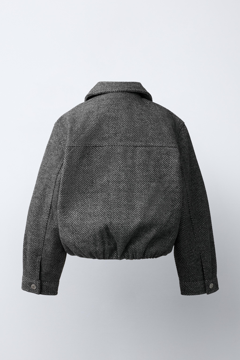 ZARA КУРТКА SOFT С ОБЪЕМНЫМ НИЗОМ, ЧЕРНЫЙ/БЕЛЫЙ