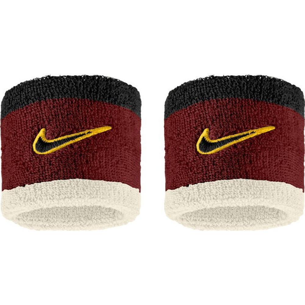 Теннисные напульсники Nike Swoosh Classic Wristband 2P - cream/burgundy/black