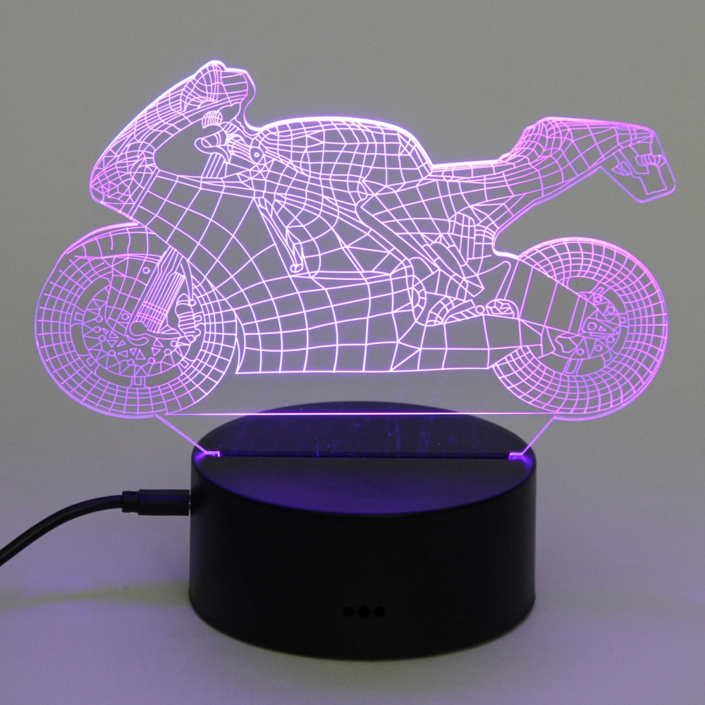 Светильник ночник «3D-Мотоцикл» на пластиковой подставке, с включателем USB