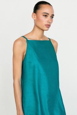 Massimo Dutti Мини-платье из смесового льна, синий