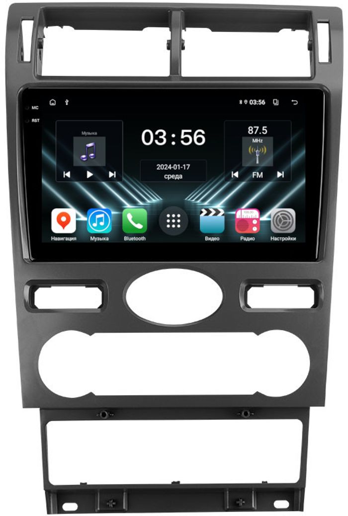 Магнитола для Ford Mondeo 3 2000-2006 (климат) - FarCar S280 монитор 9.5" IPS на Android 13, CarPlay