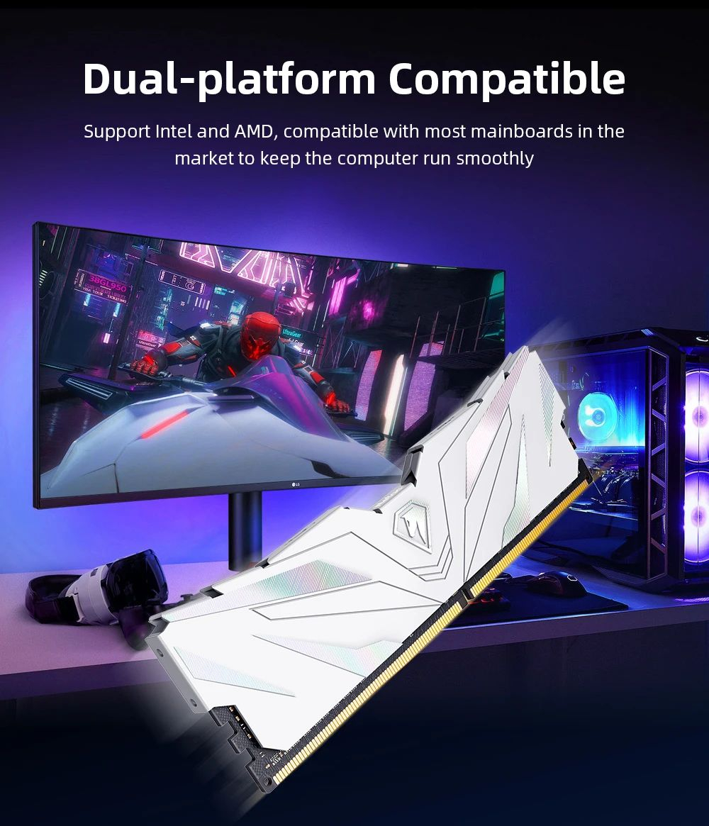 Память Netac Shadow II DDR4 16Gb (комплект 2x8Gb) 3200MHz, белая