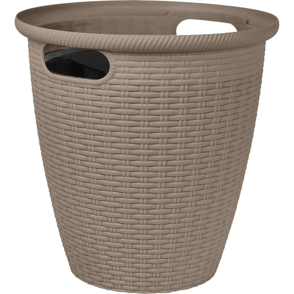 Кашпо InGreen Rattan D 328мм 20л с внутренним горшком 11 л, французский платан (комплект 5 шт)