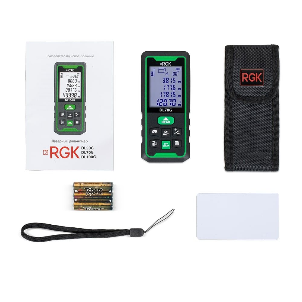 Лазерный дальномер RGK DL70G - зеленый луч, RGK