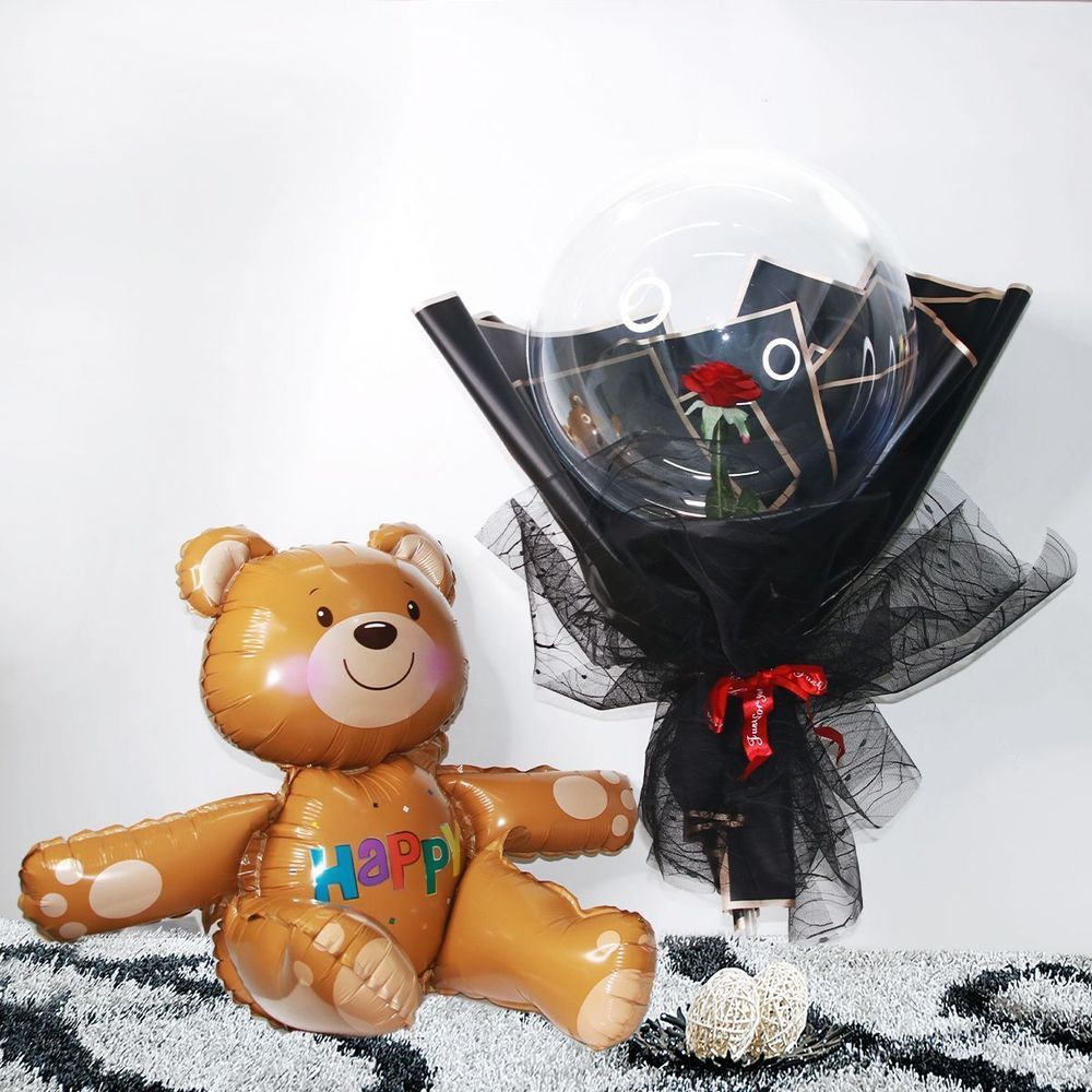 Шар (18''/46 см) Сфера 3D, Deco Bubble, Wide Tail, Прозрачный, Кристалл, 1 шт.