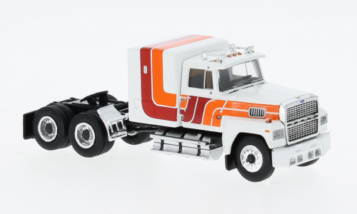 Тягач Ford LTL 9000, бело-оранжевый, 1978, 1:87