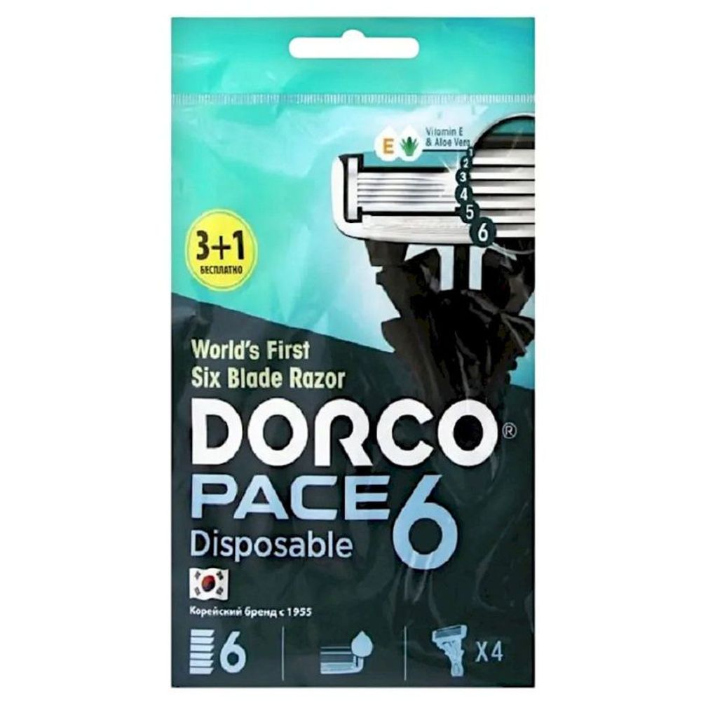Станок одноразовый DORCO PACE 6 (3+1шт)