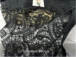 Кружевная ткань ЧЕРНАЯ хлопок, полиэстер