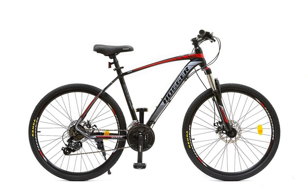 Велосипед 26" HOGGER RISER MD, 21", алюм, 21 ск, MLO, черно-красный металлик, 2025