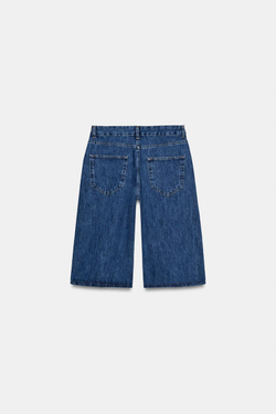 ZARA ДЖИНСОВЫЕ ШОРТЫ СО СРЕДНЕЙ ПОСАДКОЙ — ZW COLLECTION, ВЫЦВЕТШИЙ СИНИЙ