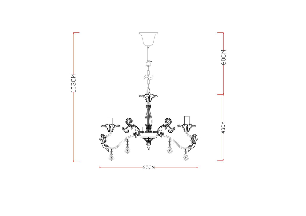 Люстра подвесная Arte Lamp Angelina A5349LM-5WH