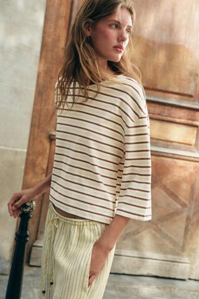 ФУТБОЛКА В ПОЛОСКУ С КОНТРАСТНЫМИ ДЕТАЛЯМИ — ZARA