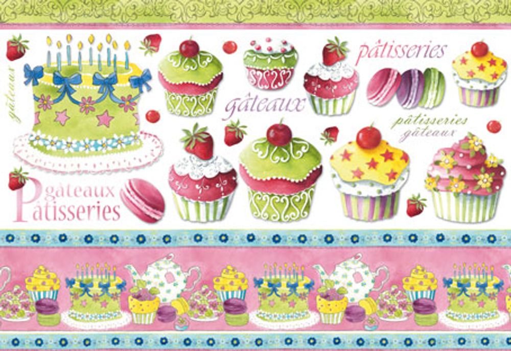 Бумага рисовая 48х33 см, Кекс, Stamperia, 1 лист