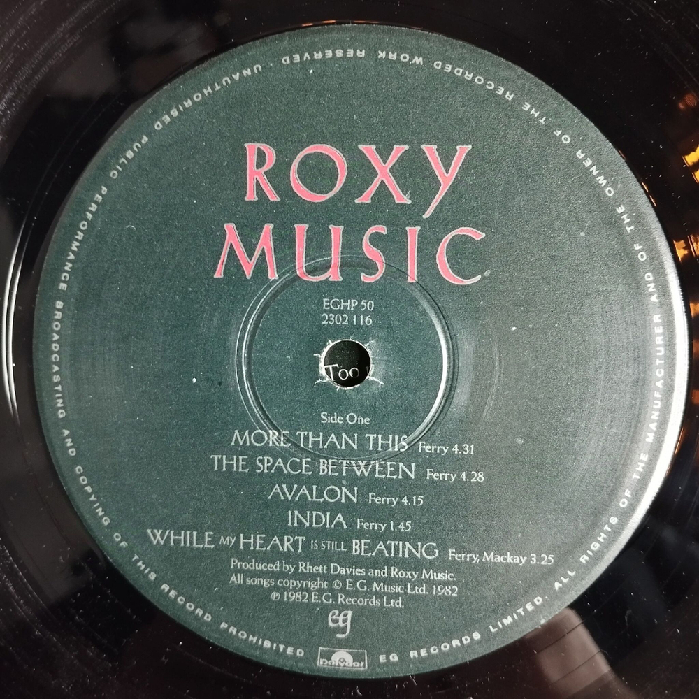 Винтажная виниловая пластинка LP Roxy Music Avalon (UK 1982)