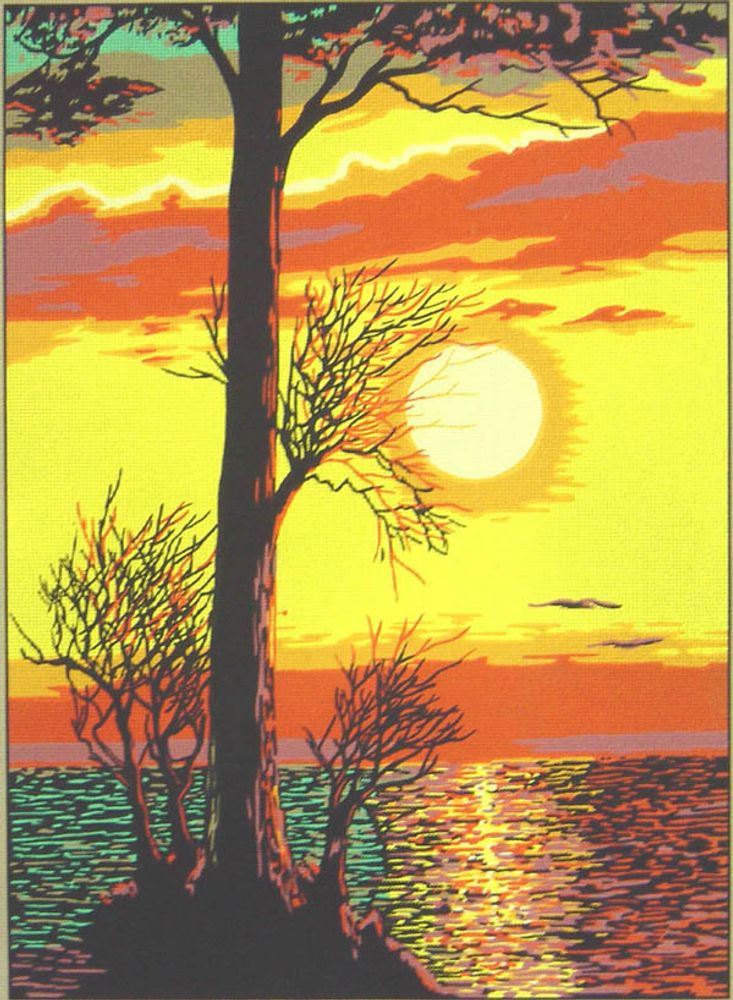 Рисунок для вышивания Soulos (канва жесткая), Закат, 60х80 см