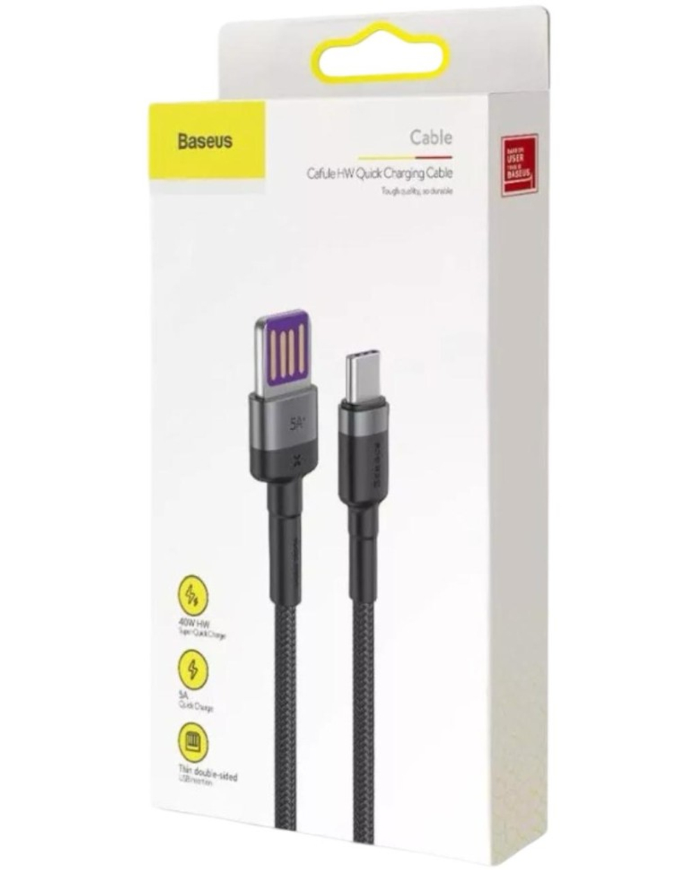 Usb Кабель-зарядка TYPE-C Baseus Cafule 5A 40W 1м CATKLF-PG1 черный