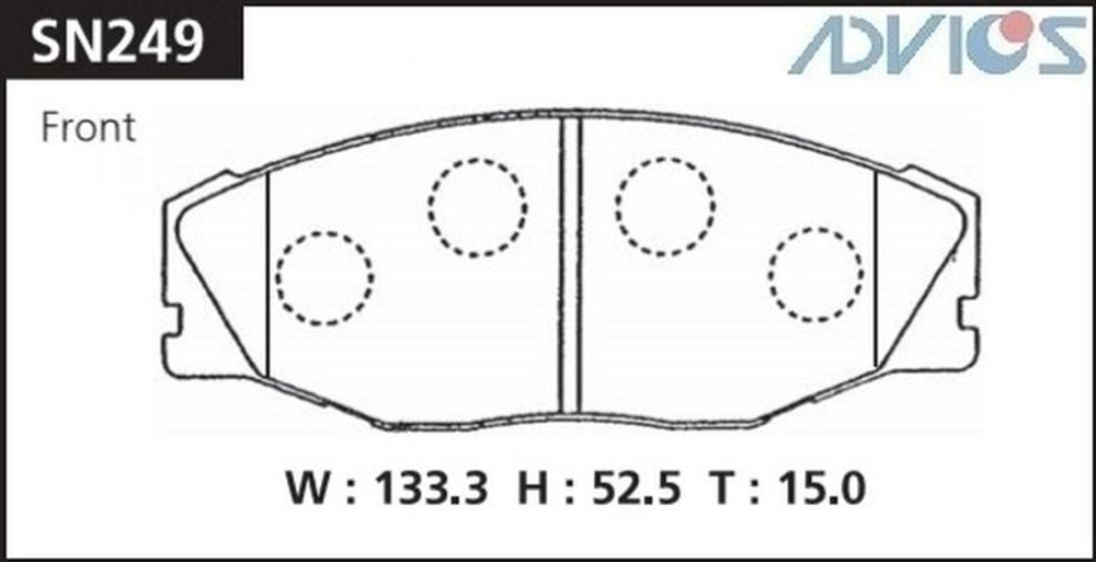 Дисковые тормозные колодки ADVICS передние SN249