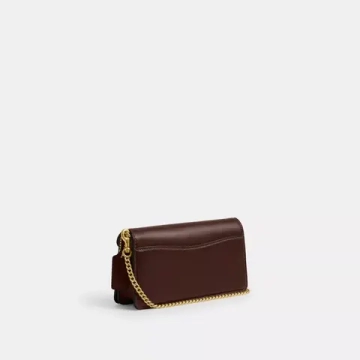 COACH СУМКА ЧЕРЕЗ ПЛЕЧО SIGNATURE CANVAS TABBY 19 С ЦЕПОЧКОЙ, ТЕМНО-КОРИЧНЕВЫЙ