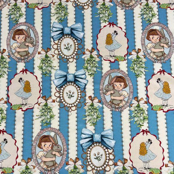 ДЕВОЧКА И КРОЛИК, отрез 1,2 м - 100% хлопок Handmade Fabrics 1