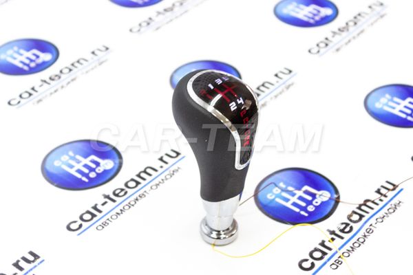 Ручка КПП Веста с красной LED-подсветкой на Лада Приора 1 с надписью Priora (квадратный вал)