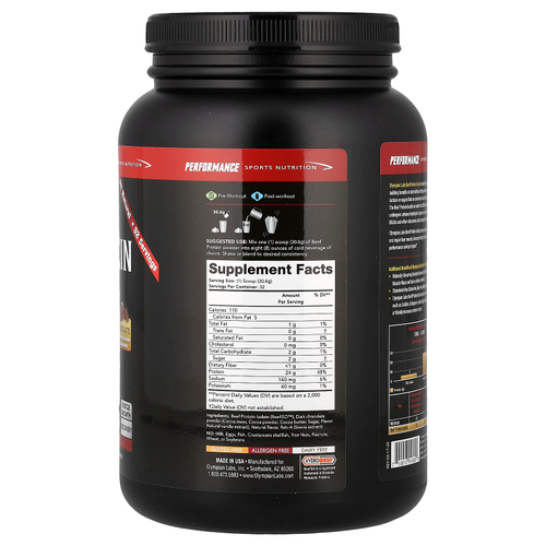 Olympian Labs, изолят говяжьего протеина, с шоколадным вкусом, 979,2 г