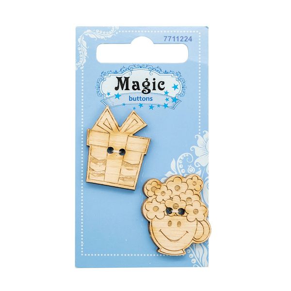 Украшения декоративные: пуговицы Букет цветов, 2 шт, Magic Buttons BBL021-MX-V