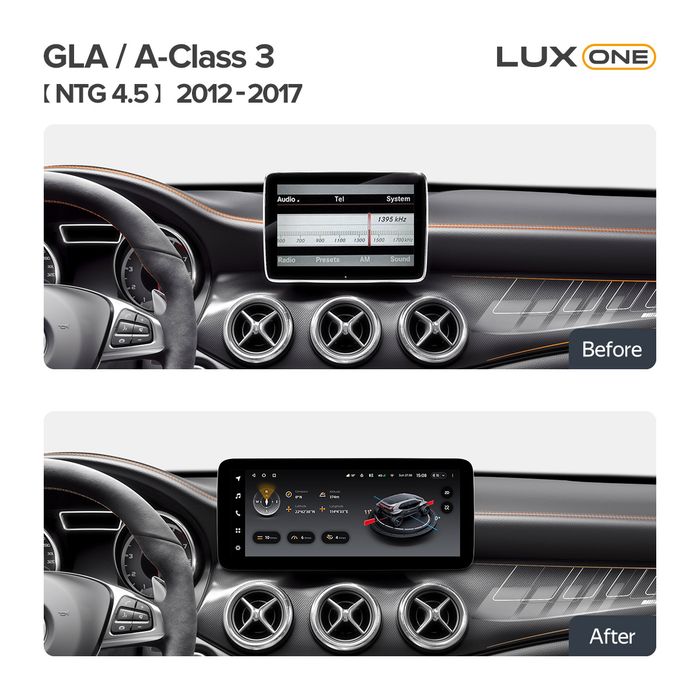 Магнитола для Mercedes-Benz A W176 2012-2015 NTG 4.5 - FarCar MB1001 монитор 12.3" на Android 13, Быстрая, CarPlay, 4G SIM-слот