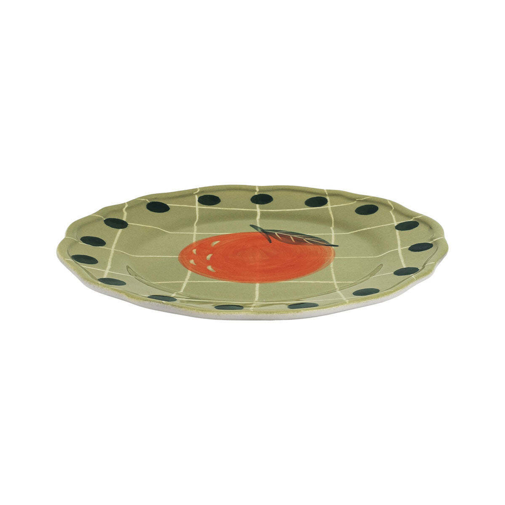 Тарелка десертная Green Orange Green Dots (22.5 см)