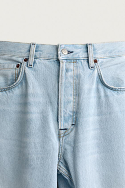 ZARA ДЖИНСЫ BARREL FIT С РАЗРЕЗАМИ, ГОЛУБОЙ