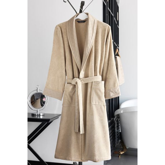 Class бежевый  махровый халат SOFT COTTON Турция