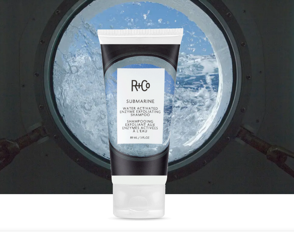 R+Co SUBMARINE Water Activated Enzyme Exfoliating Shampoo/СУБМАРИНА шампунь-эксфолиант с гидроактивируемыми энзимами, 89 мл