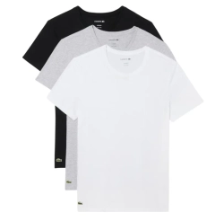 Мужская теннисная футболка Lacoste Slim Fit Loungewear 3-Pack - white/grey/black