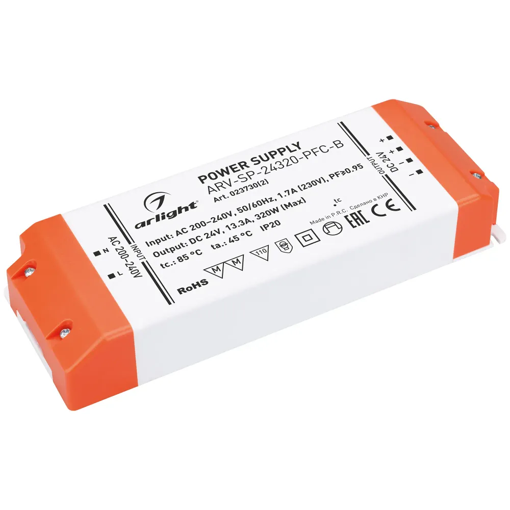 Блок питания ARV-SP-24320-PFC-B (24V, 13.3A, 320W) (Arlight, IP20 Пластик, 5 лет) Блок питания ARV-SP-24320-PFC-B (24V, 13.3A, 320W) (Arlight, IP20 Пластик, 5 лет)