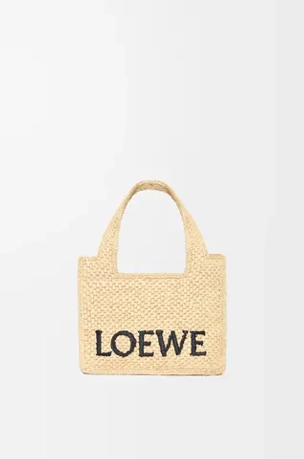 Loewe Мини-сумка Font из рафии, натуральный
