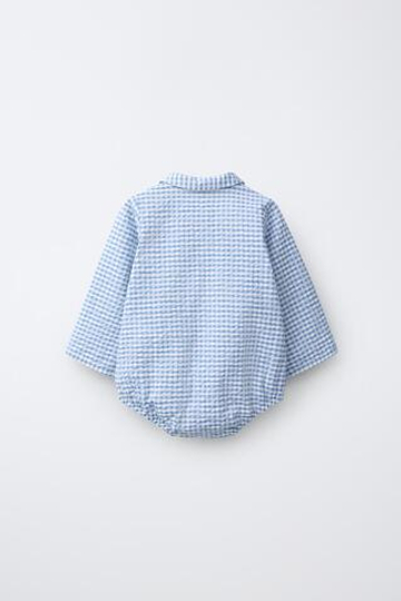 ZARA БОДИ В КЛЕТКУ ВИШИ, СИНИЙ
