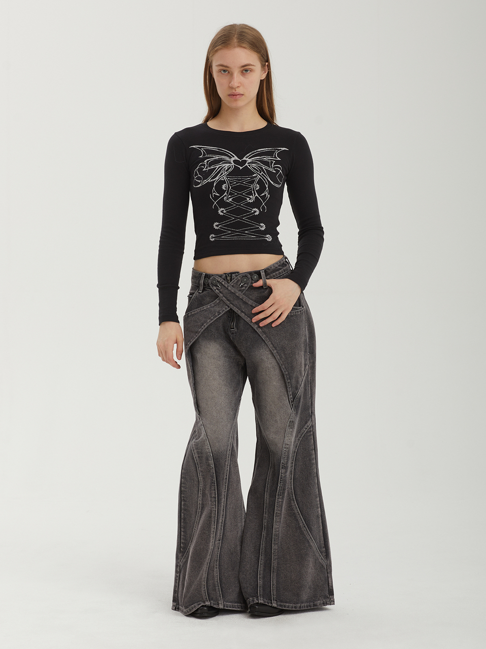 Женские Джинсы Kim Black Baggy