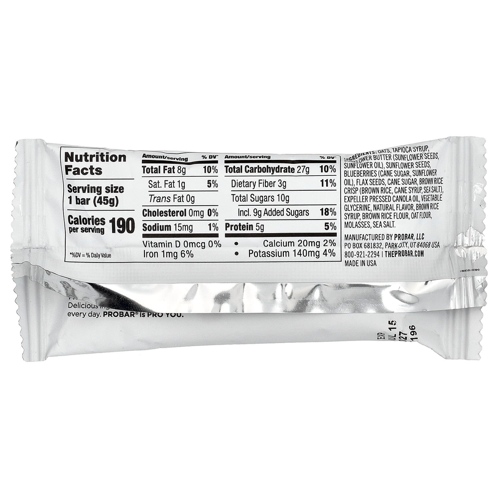 ProBar, SNAK™, энергетический батончик, овсянка и голубика, 45 г (1,6 унции)