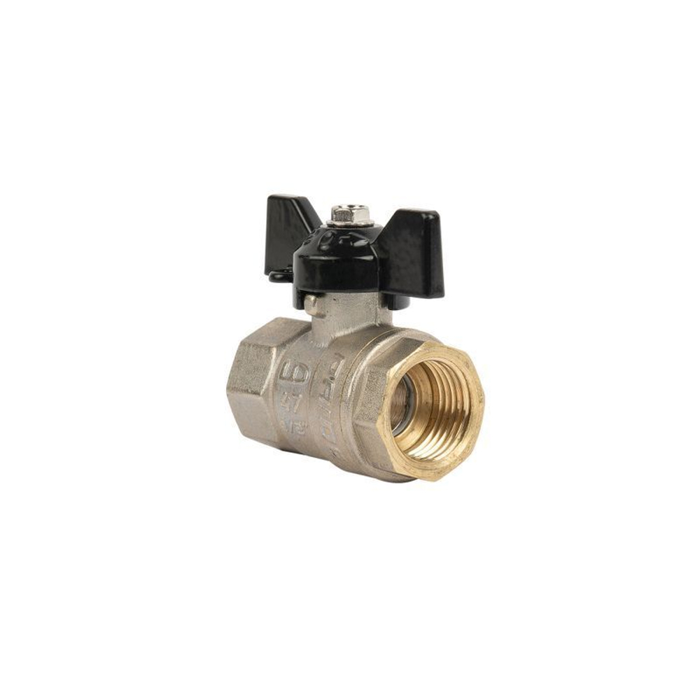 Кран шаровый ВР 1/2" бабочка с биркой LD Pride