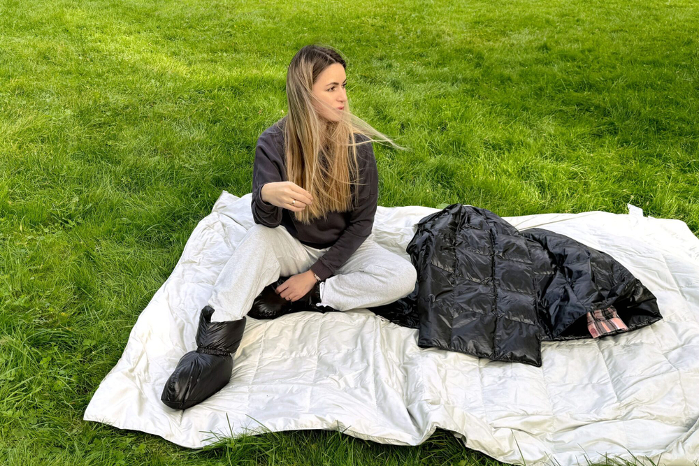 Плед дорожный пуховый 140х200 German Grass Travel Plaid черный