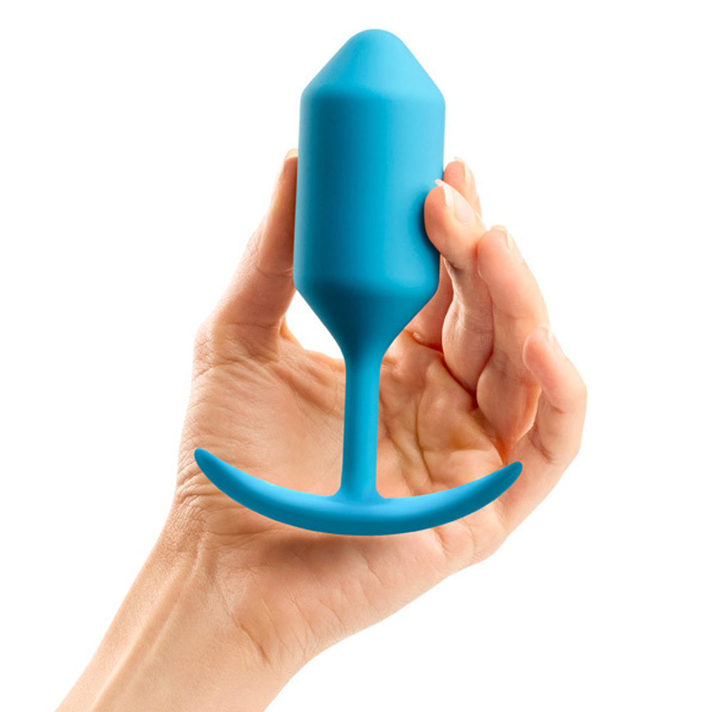 Голубая анальная пробка для ношения 12,7см b-Vibe Snug Plug 3 BV-009-TL