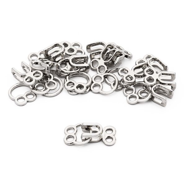 Крючки пришивные декоративные 12х22 мм, nickel, серебро, никель, 12 шт