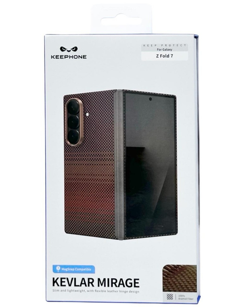 Накладка для Samsung Galaxy Z Fold 7 Keephone Kevlar Mirage MagSnap коричневый