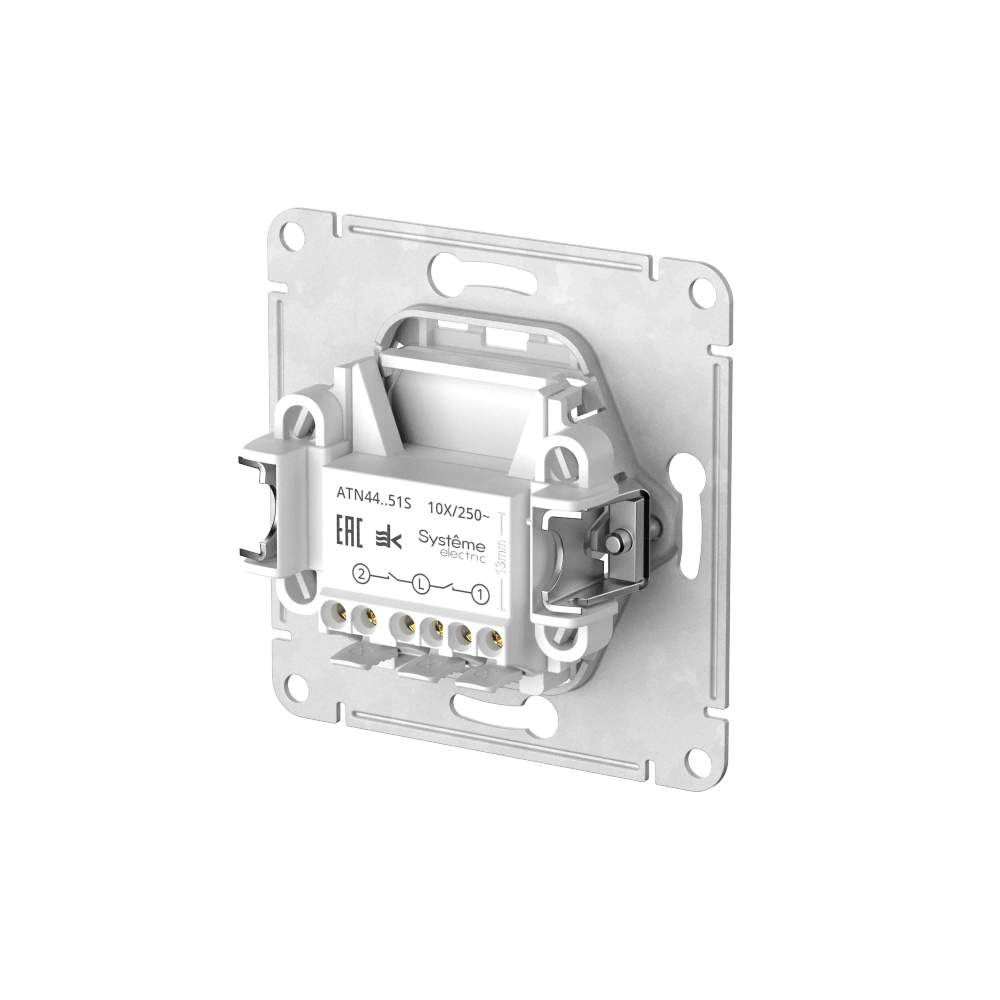 ATLASDESIGN AQUA 2-клавишный ВЫКЛЮЧАТЕЛЬ, IP44, сх.5, 10АХ, мех., быстрозажим. клем., КАРБОН