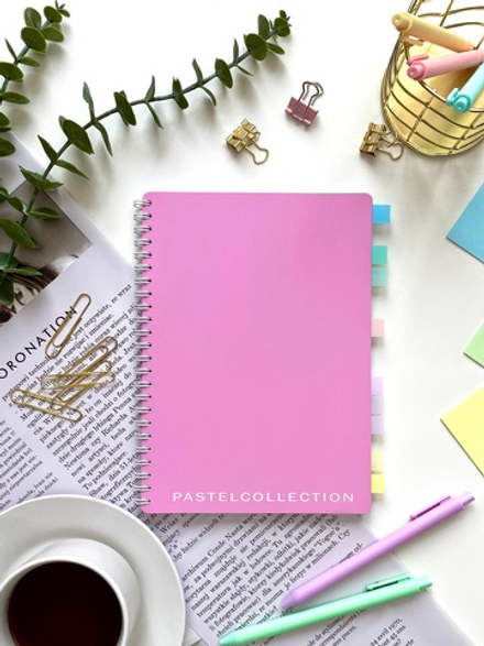 НОВИНКА! Тетрадь  А5 80 л. Pastel Collection Pink/Purple, с обложкой из двухстроннего двухцветного пластика, на металлическом гребне