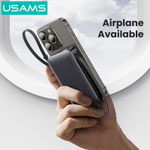 Power Bank внешний аккумулятор повербанк USAMS 10000 мАч 20W с кабелем
