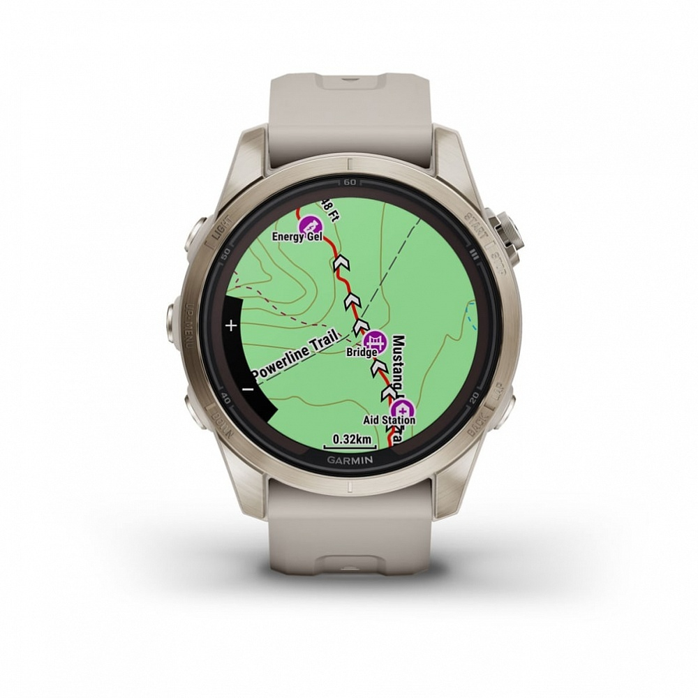 Смарт-часы Garmin Fenix 7s Pro Sapphire Solar золотистый корпус со светло-песочным ремешком, 010-02776-15
