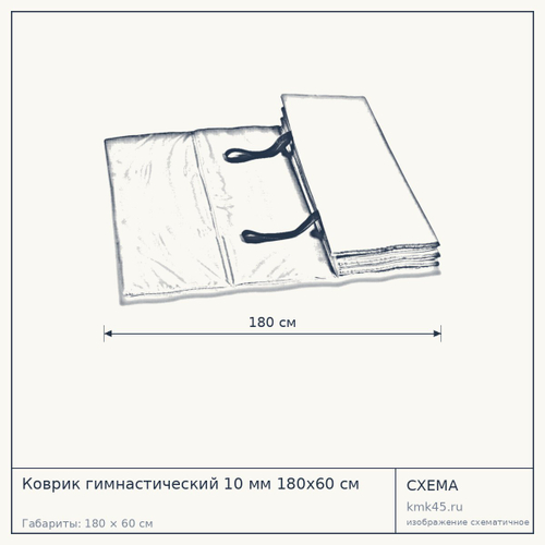 Коврик гимнастический 10 мм 180х60 см — от 1 100 ₽